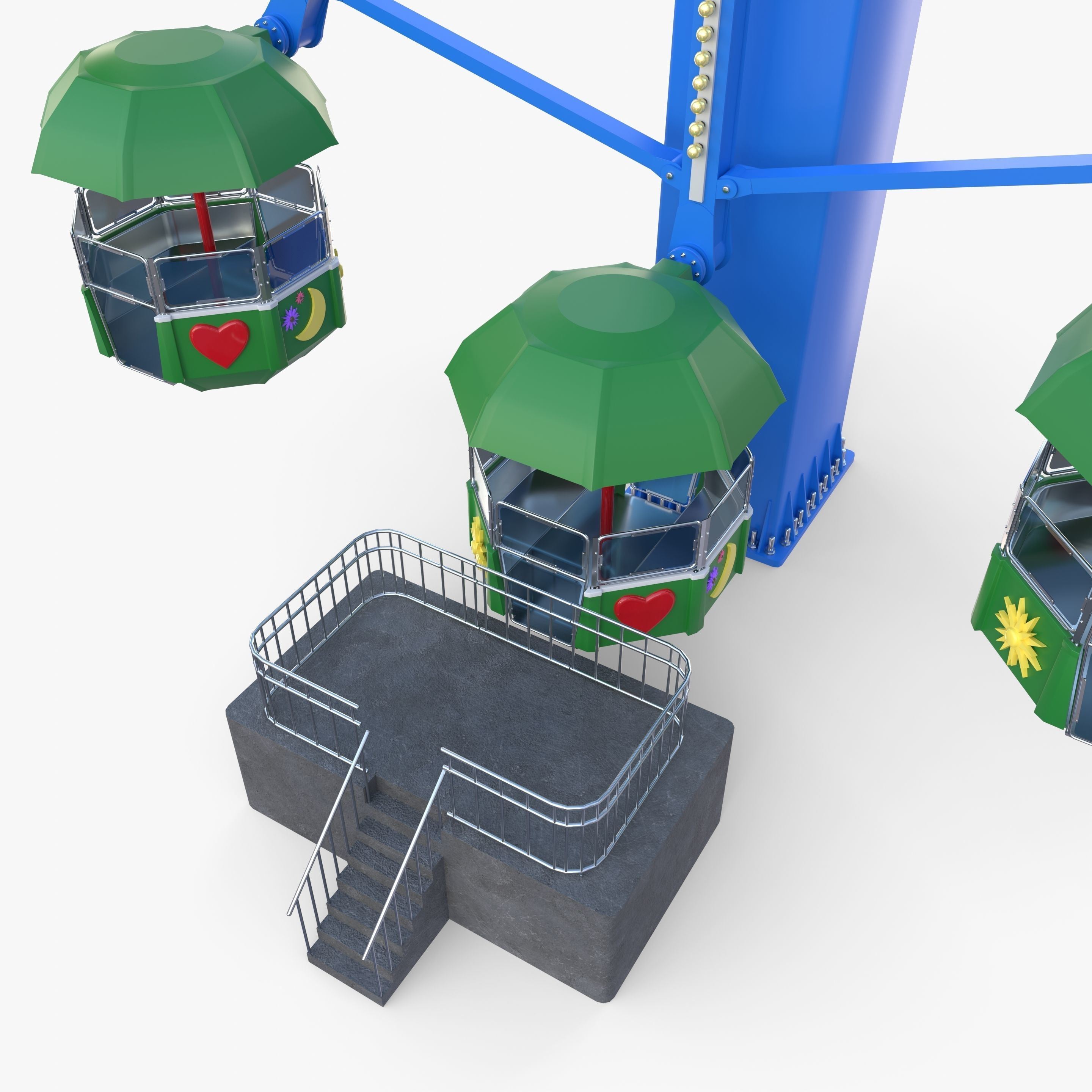 Ferris wheel v2 Low-poly 3D model_11