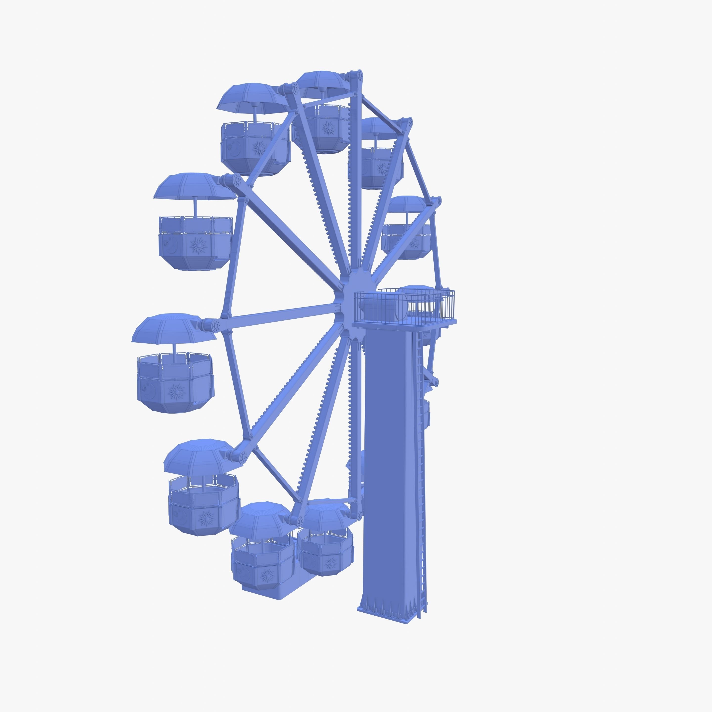 Ferris wheel v2 Low-poly 3D model_19