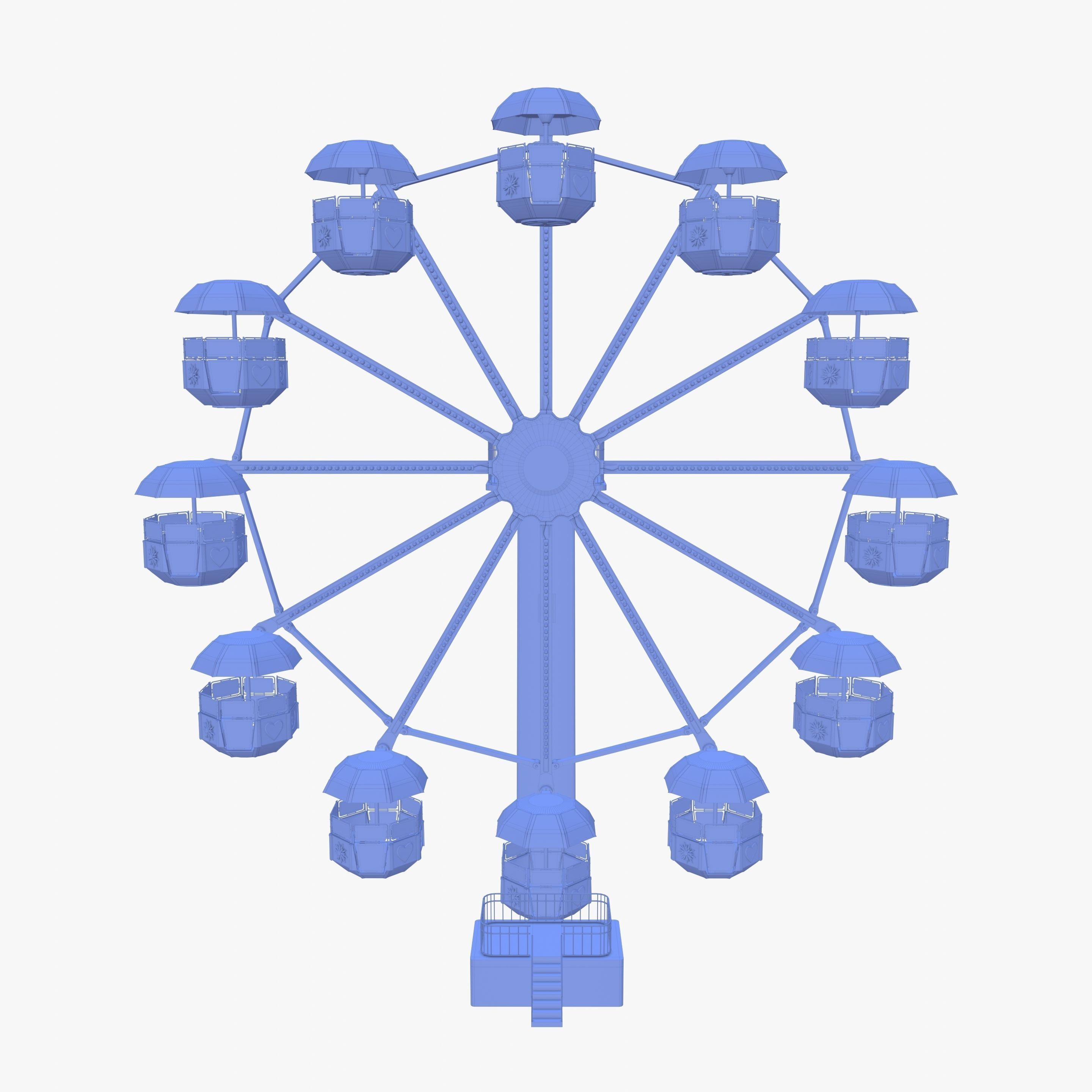 Ferris wheel v2 Low-poly 3D model_15