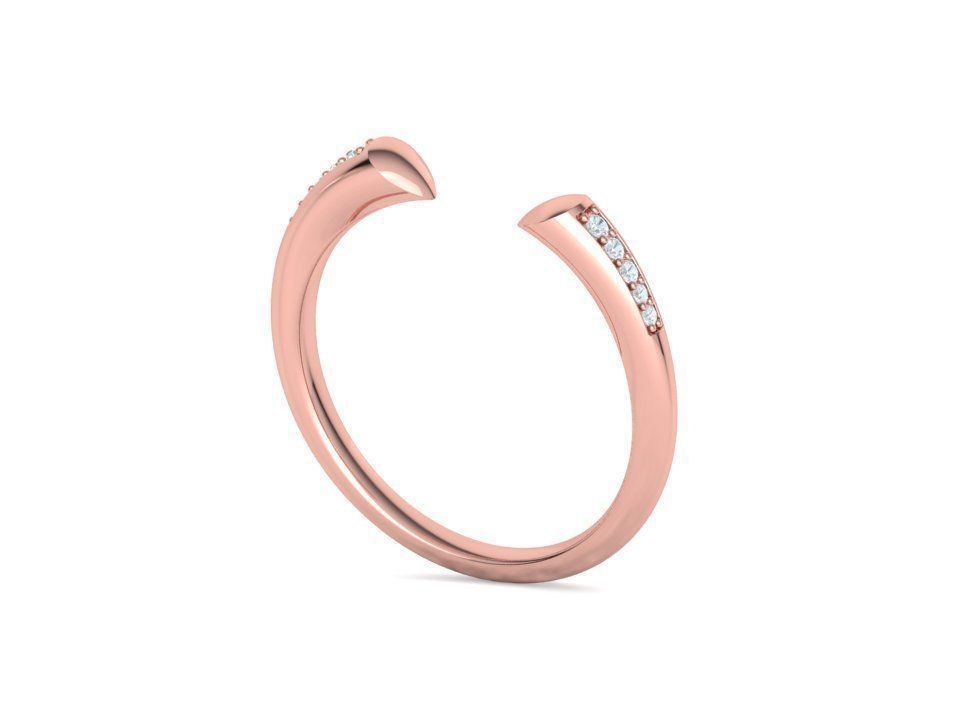 STACKABLE DIAMOND BAND  SOPHIA OPEN RING V3 3dmodel  3D print model_22