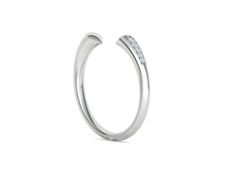 STACKABLE DIAMOND BAND  SOPHIA OPEN RING V3 3dmodel  3D print model_30