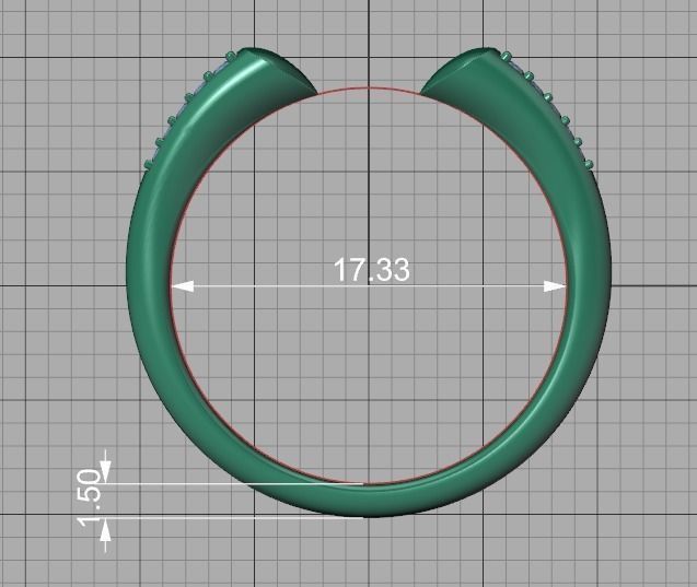 STACKABLE DIAMOND BAND  SOPHIA OPEN RING V3 3dmodel  3D print model_14