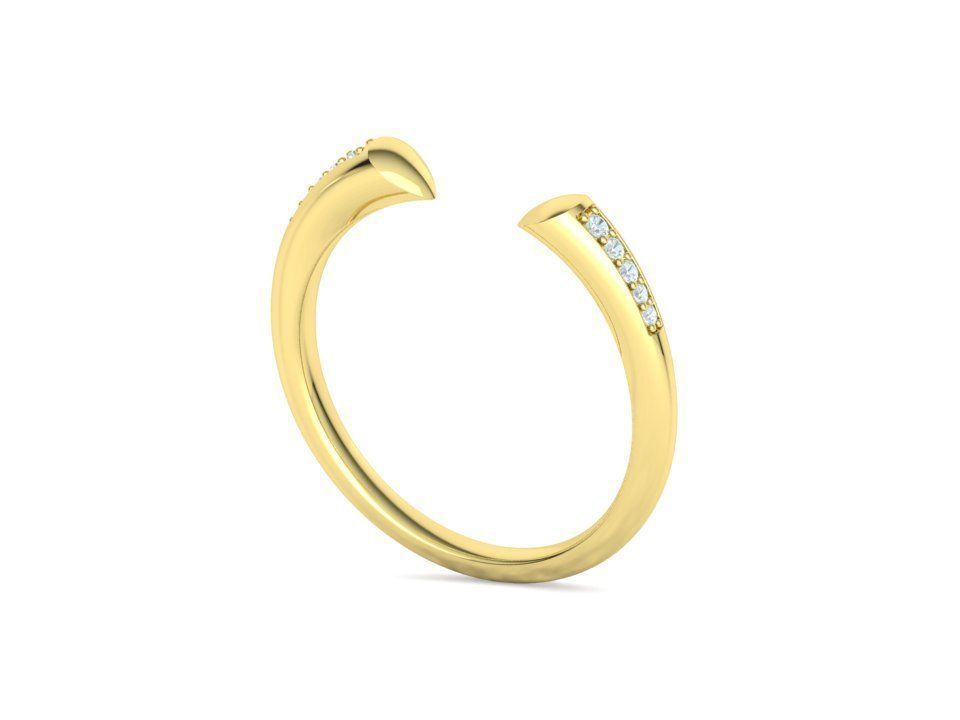 STACKABLE DIAMOND BAND  SOPHIA OPEN RING V3 3dmodel  3D print model_23