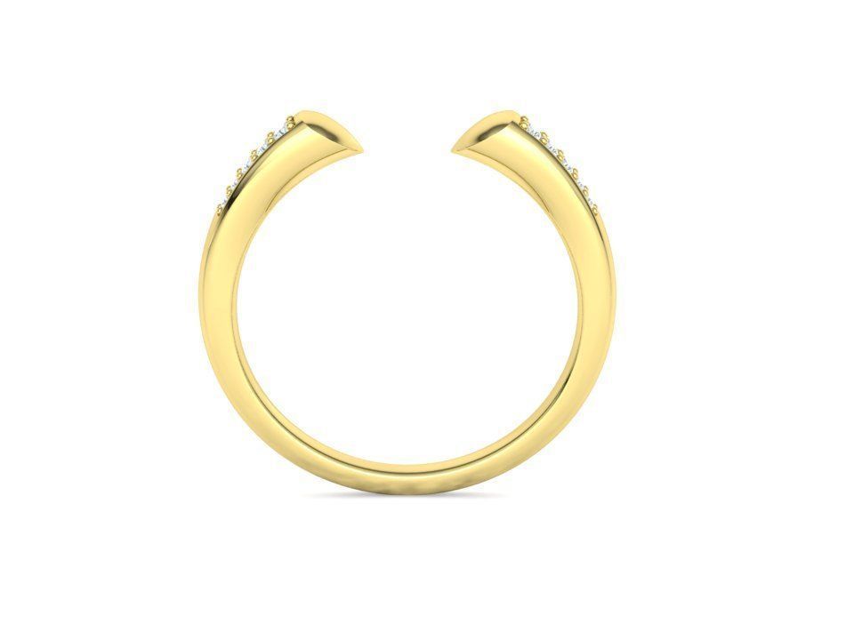 STACKABLE DIAMOND BAND  SOPHIA OPEN RING V3 3dmodel  3D print model_35