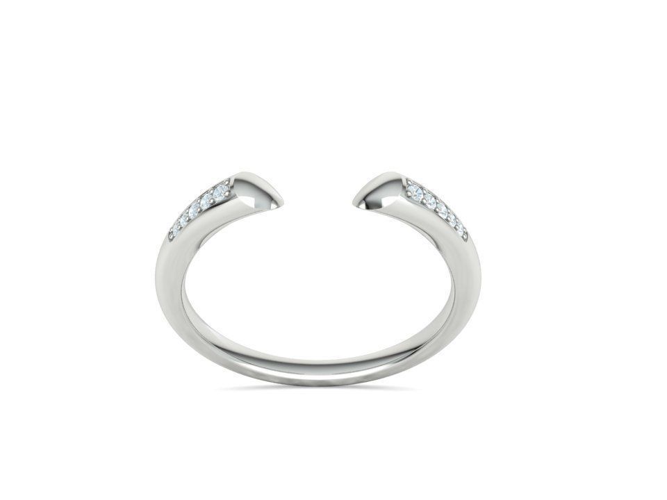 STACKABLE DIAMOND BAND  SOPHIA OPEN RING V3 3dmodel  3D print model_33