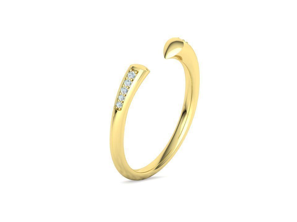 STACKABLE DIAMOND BAND  SOPHIA OPEN RING V3 3dmodel  3D print model_20