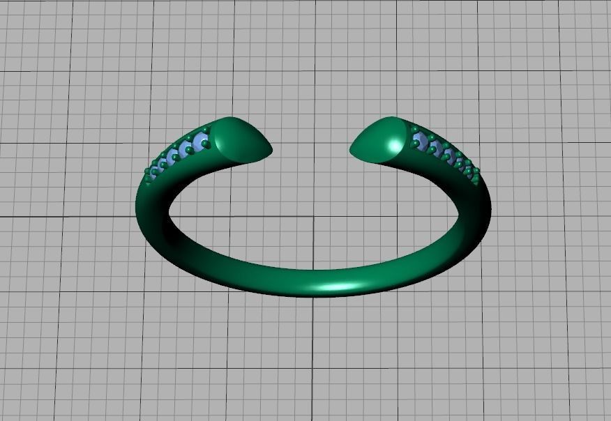 STACKABLE DIAMOND BAND  SOPHIA OPEN RING V3 3dmodel  3D print model_40