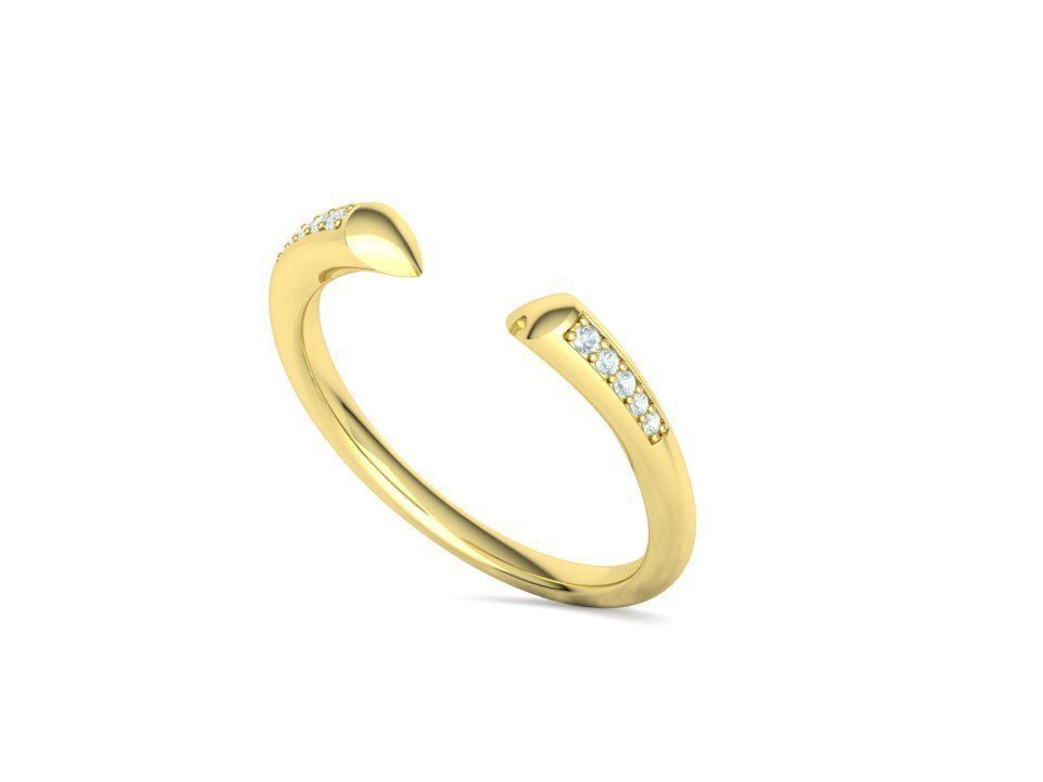 STACKABLE DIAMOND BAND  SOPHIA OPEN RING V3 3dmodel  3D print model_26