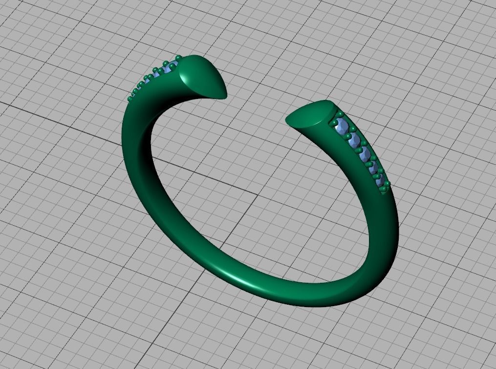 STACKABLE DIAMOND BAND  SOPHIA OPEN RING V3 3dmodel  3D print model_16