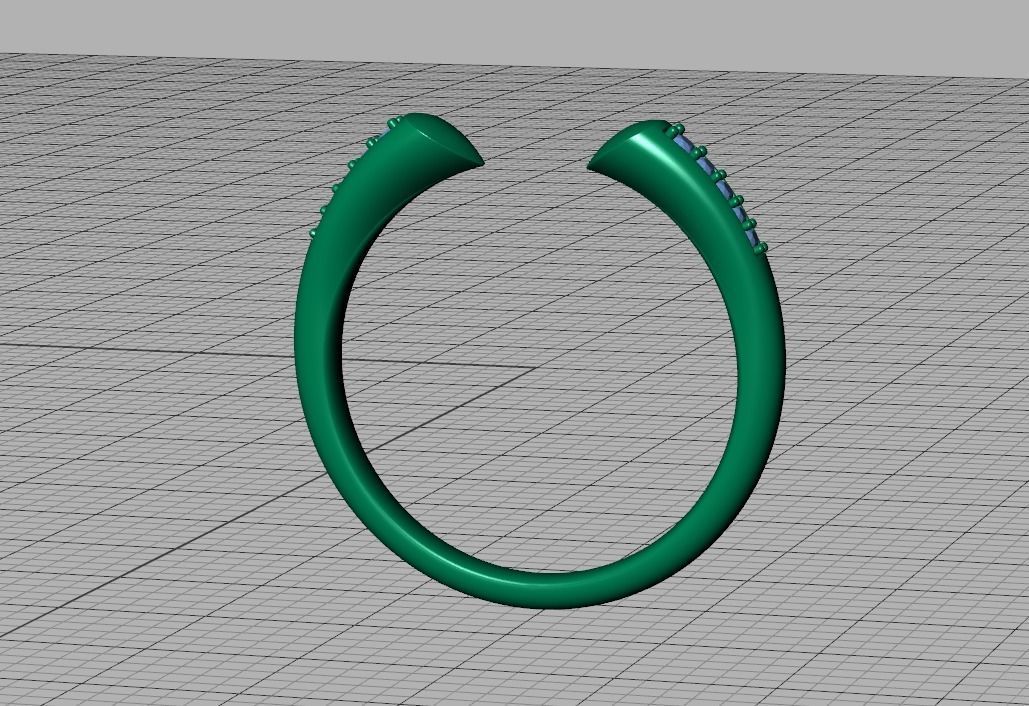 STACKABLE DIAMOND BAND  SOPHIA OPEN RING V3 3dmodel  3D print model_41