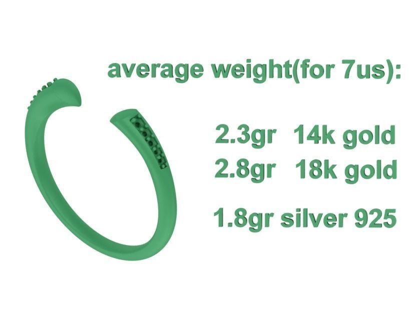 STACKABLE DIAMOND BAND  SOPHIA OPEN RING V3 3dmodel  3D print model_18