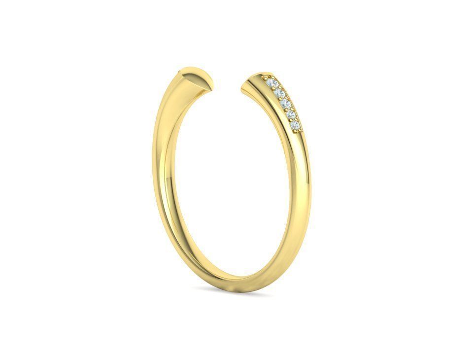 STACKABLE DIAMOND BAND  SOPHIA OPEN RING V3 3dmodel  3D print model_29