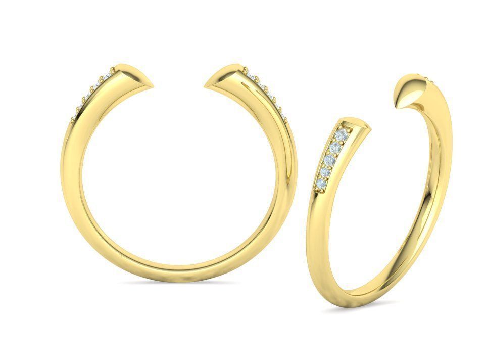 STACKABLE DIAMOND BAND  SOPHIA OPEN RING V3 3dmodel  3D print model_5