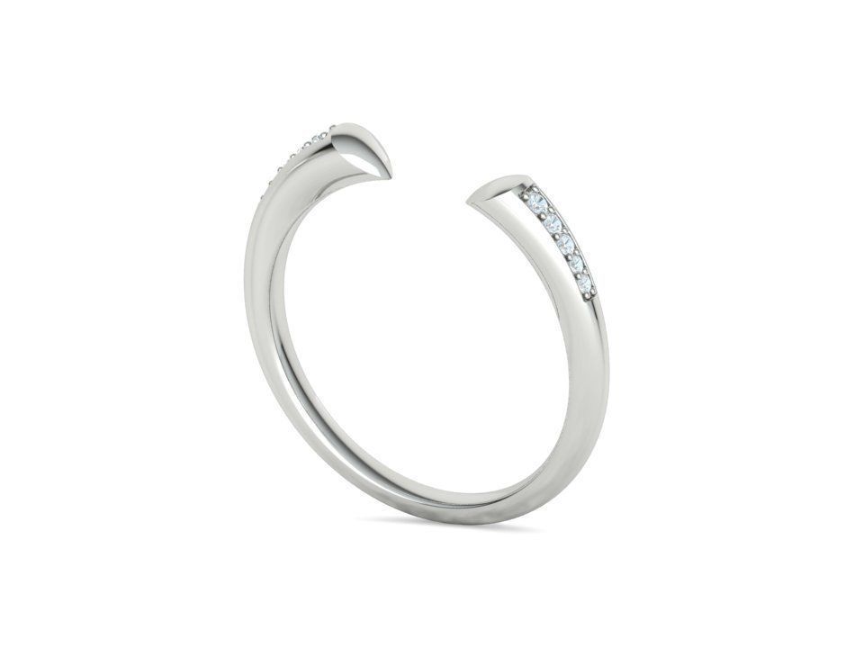 STACKABLE DIAMOND BAND  SOPHIA OPEN RING V3 3dmodel  3D print model_24