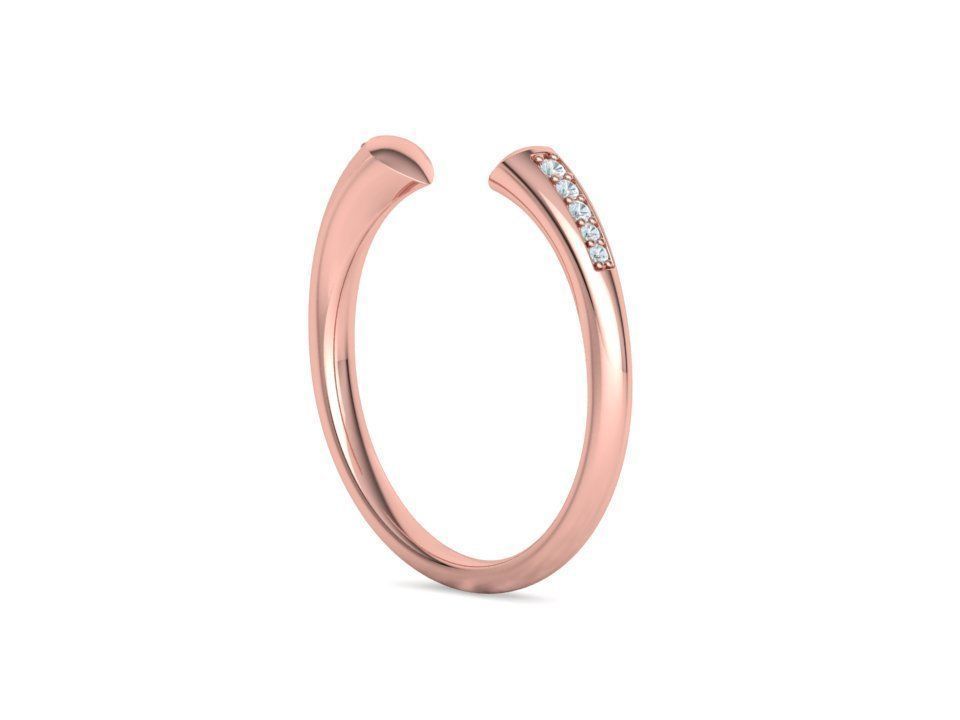 STACKABLE DIAMOND BAND  SOPHIA OPEN RING V3 3dmodel  3D print model_28