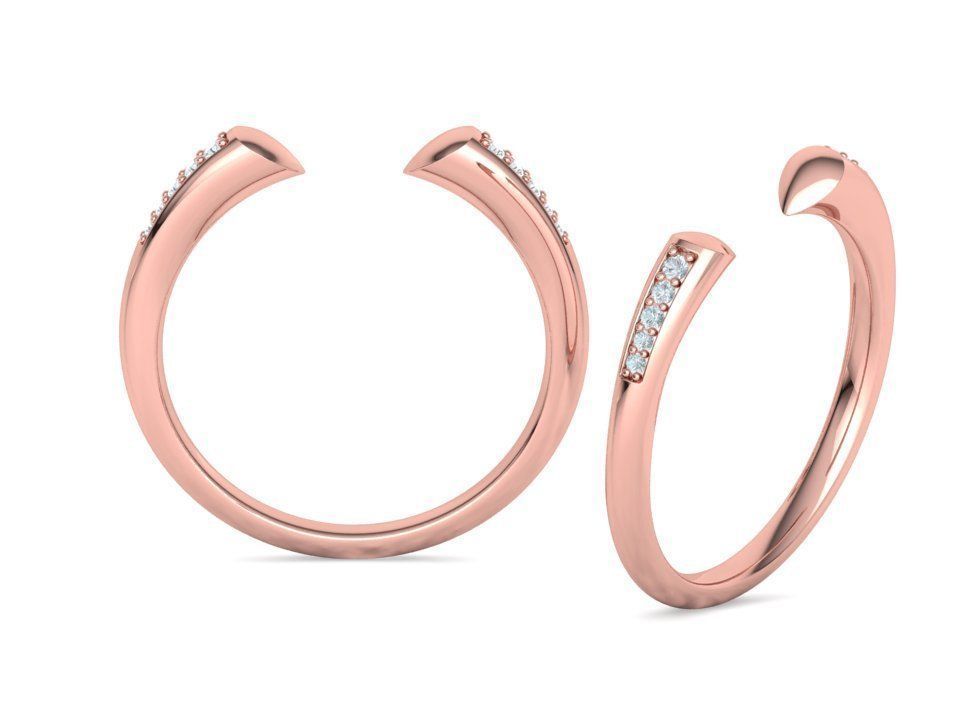 STACKABLE DIAMOND BAND  SOPHIA OPEN RING V3 3dmodel  3D print model_4