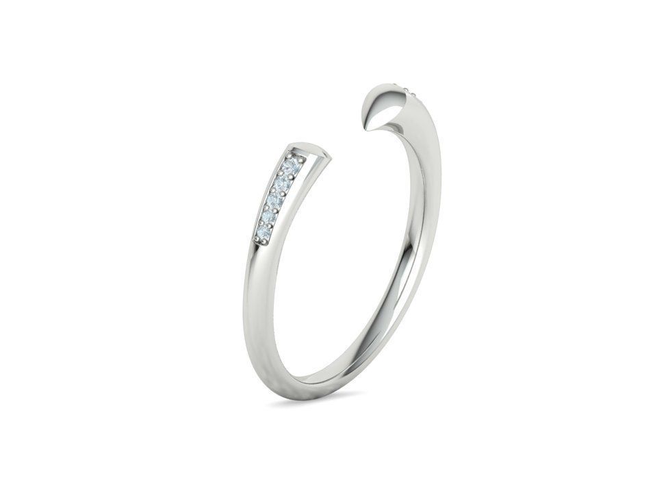 STACKABLE DIAMOND BAND  SOPHIA OPEN RING V3 3dmodel  3D print model_21