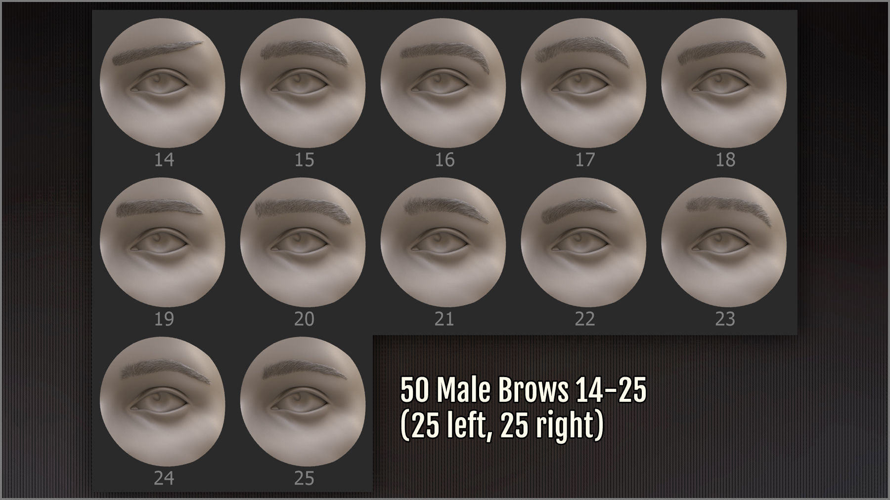 Eyebrows Maker 100 ZBrush IM brushes and 100 OBJs 3D model_6