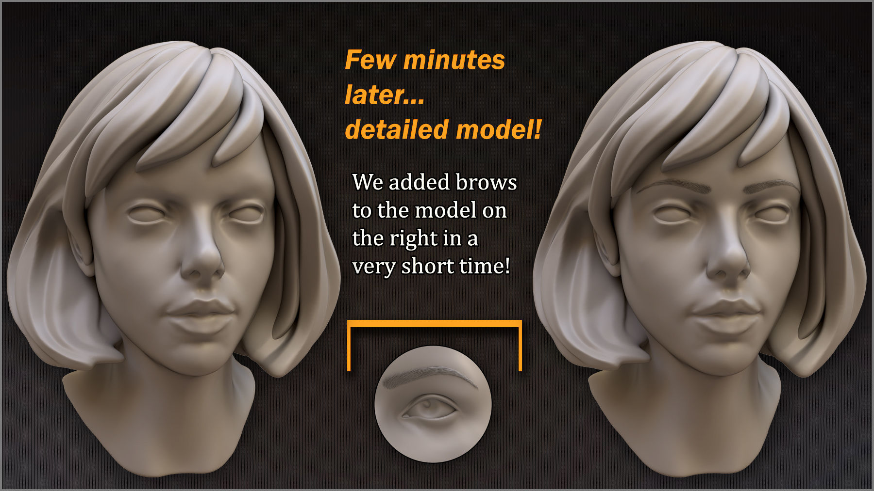 Eyebrows Maker 100 ZBrush IM brushes and 100 OBJs 3D model_2