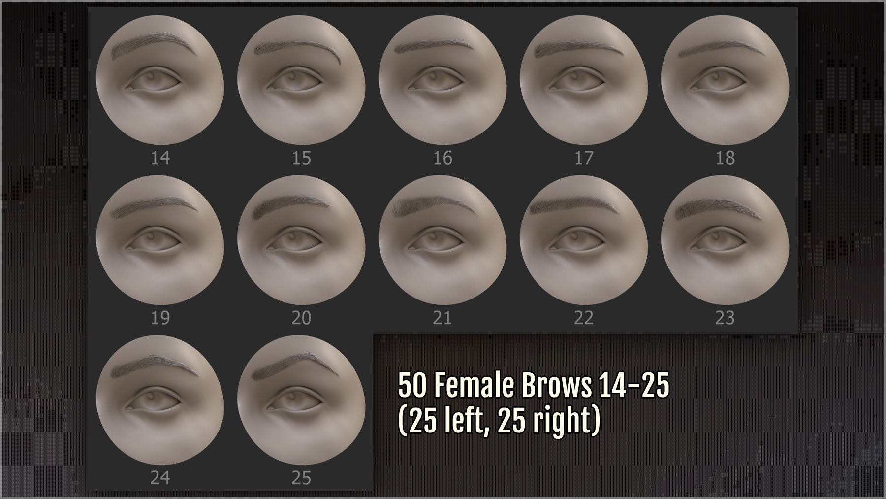 Eyebrows Maker 100 ZBrush IM brushes and 100 OBJs 3D model_4