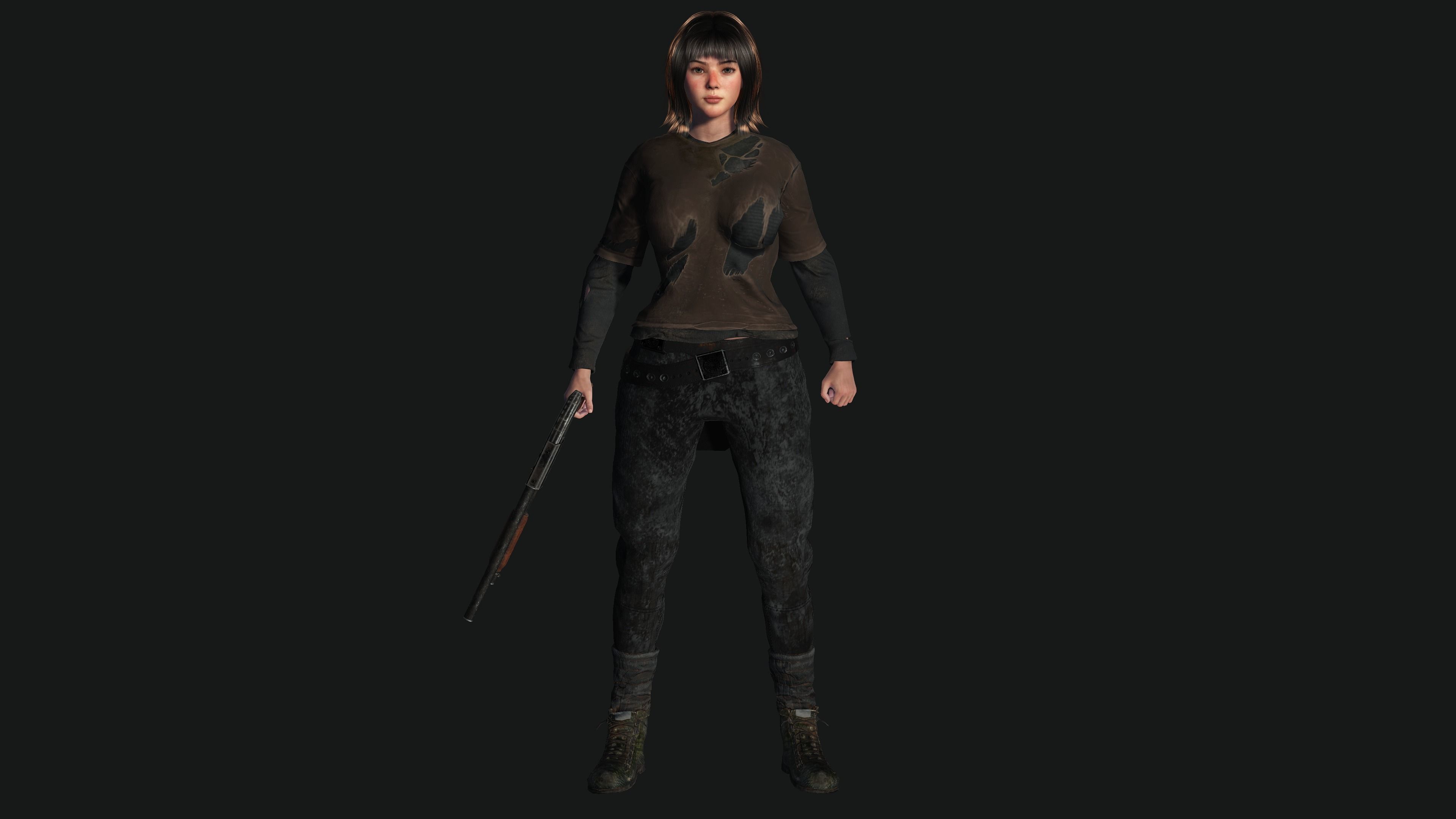 3D HYPERREALISTIC HUMAN RIG CHARACTER-ASIAN SURVIVAL APOCAlYPTIC Low-poly 3D model_17