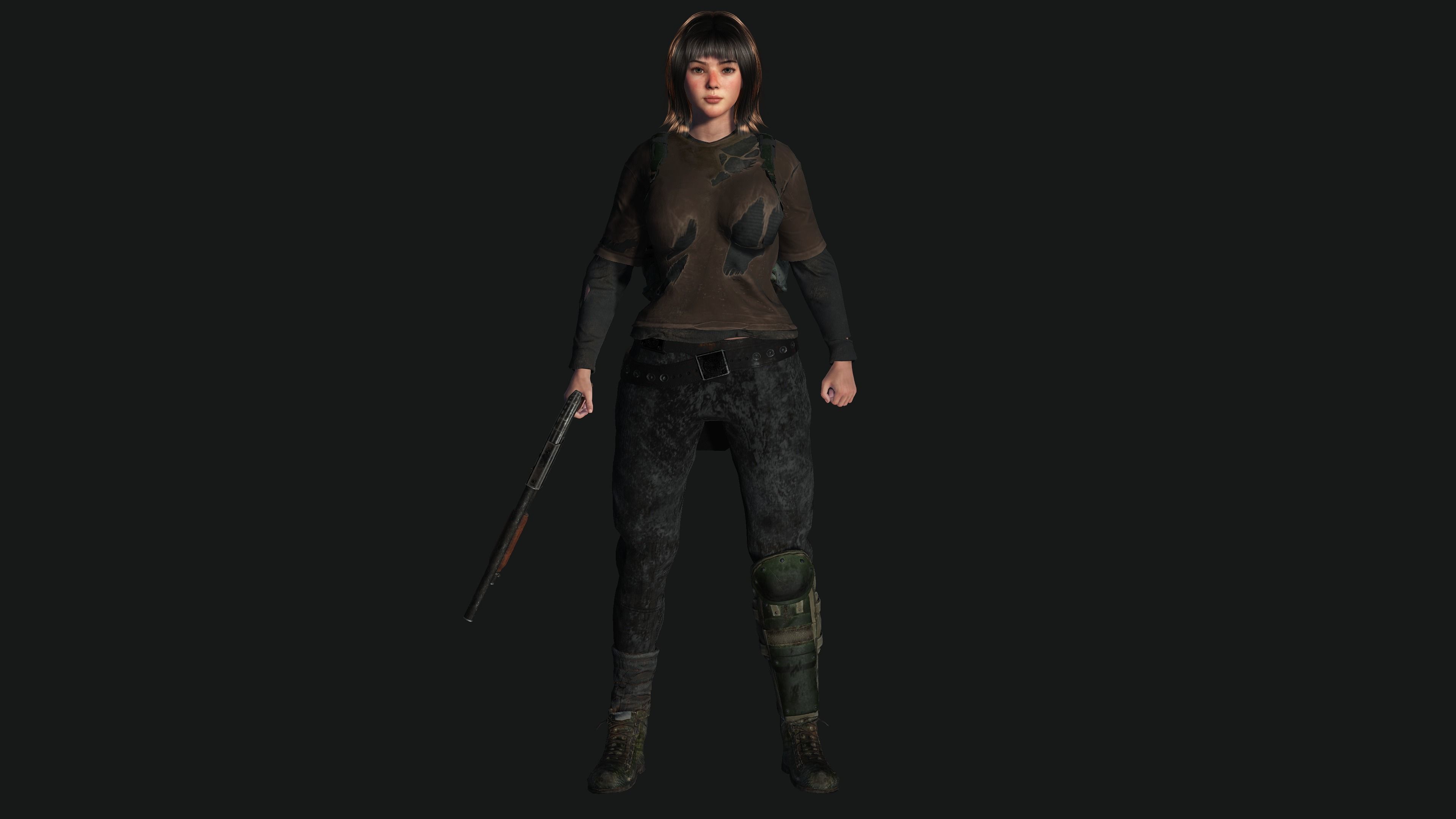 3D HYPERREALISTIC HUMAN RIG CHARACTER-ASIAN SURVIVAL APOCAlYPTIC Low-poly 3D model_15