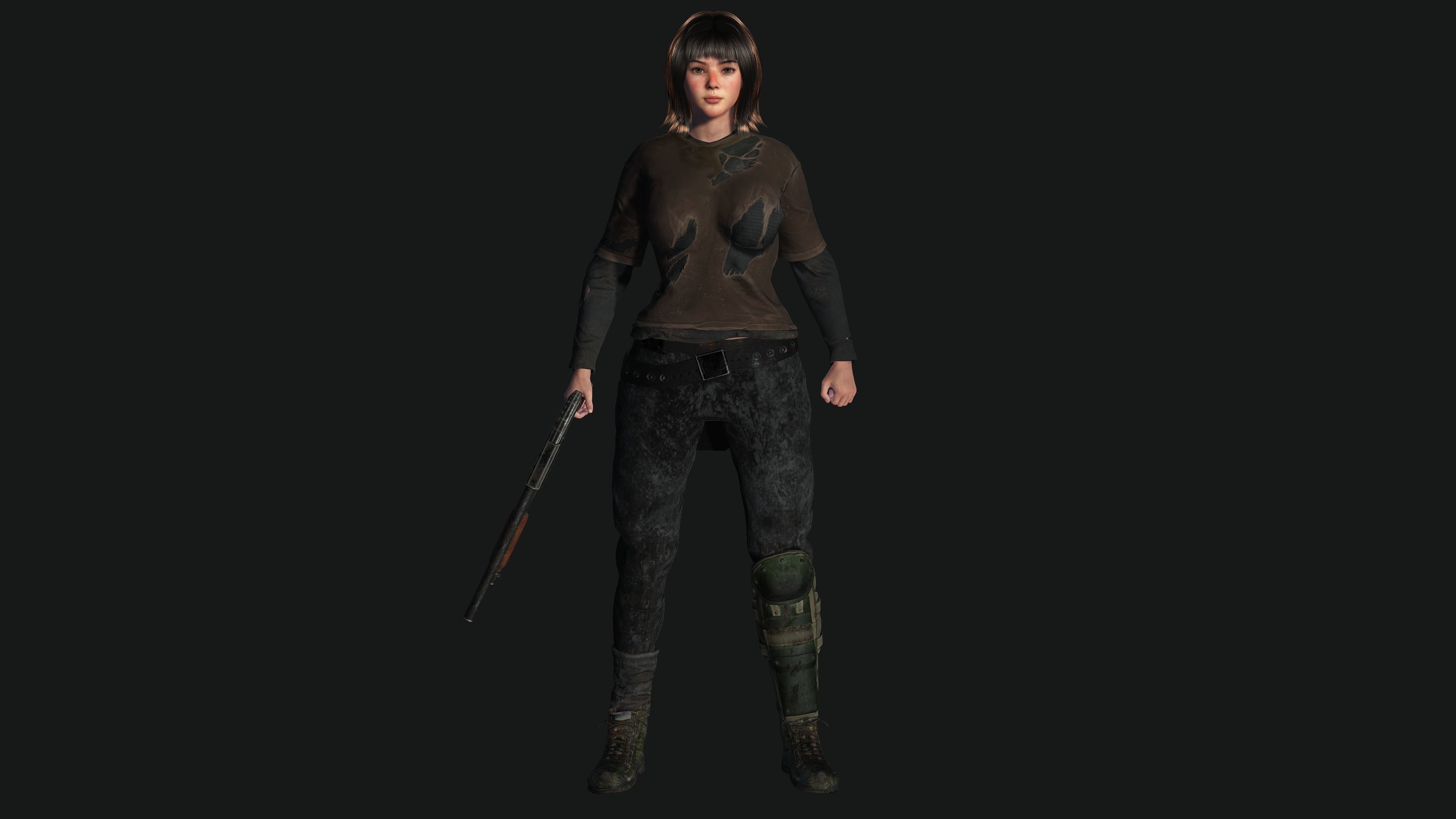 3D HYPERREALISTIC HUMAN RIG CHARACTER-ASIAN SURVIVAL APOCAlYPTIC Low-poly 3D model_16