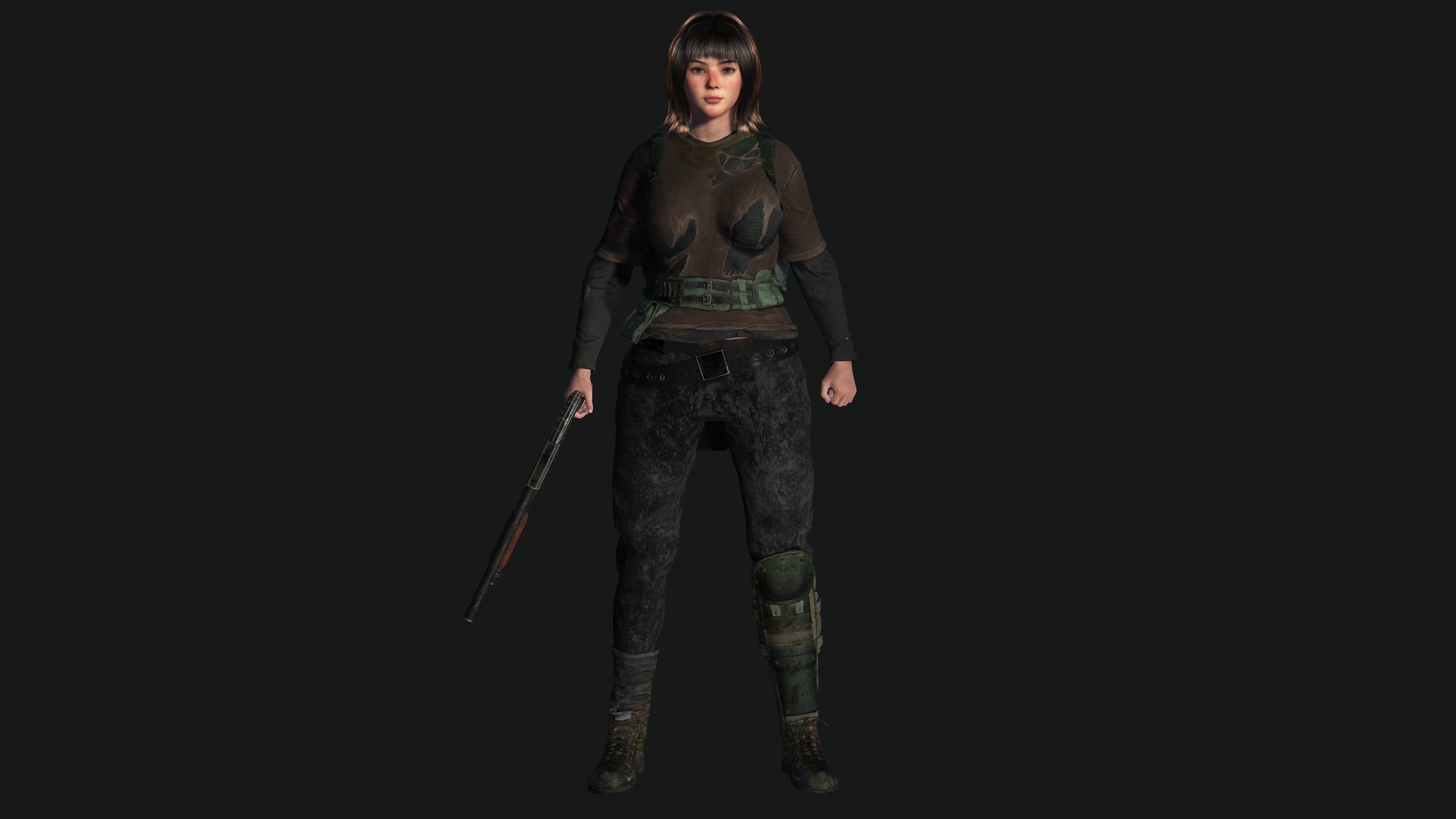 3D HYPERREALISTIC HUMAN RIG CHARACTER-ASIAN SURVIVAL APOCAlYPTIC Low-poly 3D model_14