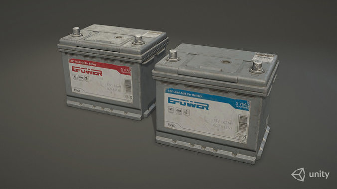 Car Battery 62 6CT 12 Volt - PBR Game Ready LODs Low-poly 3D model 4