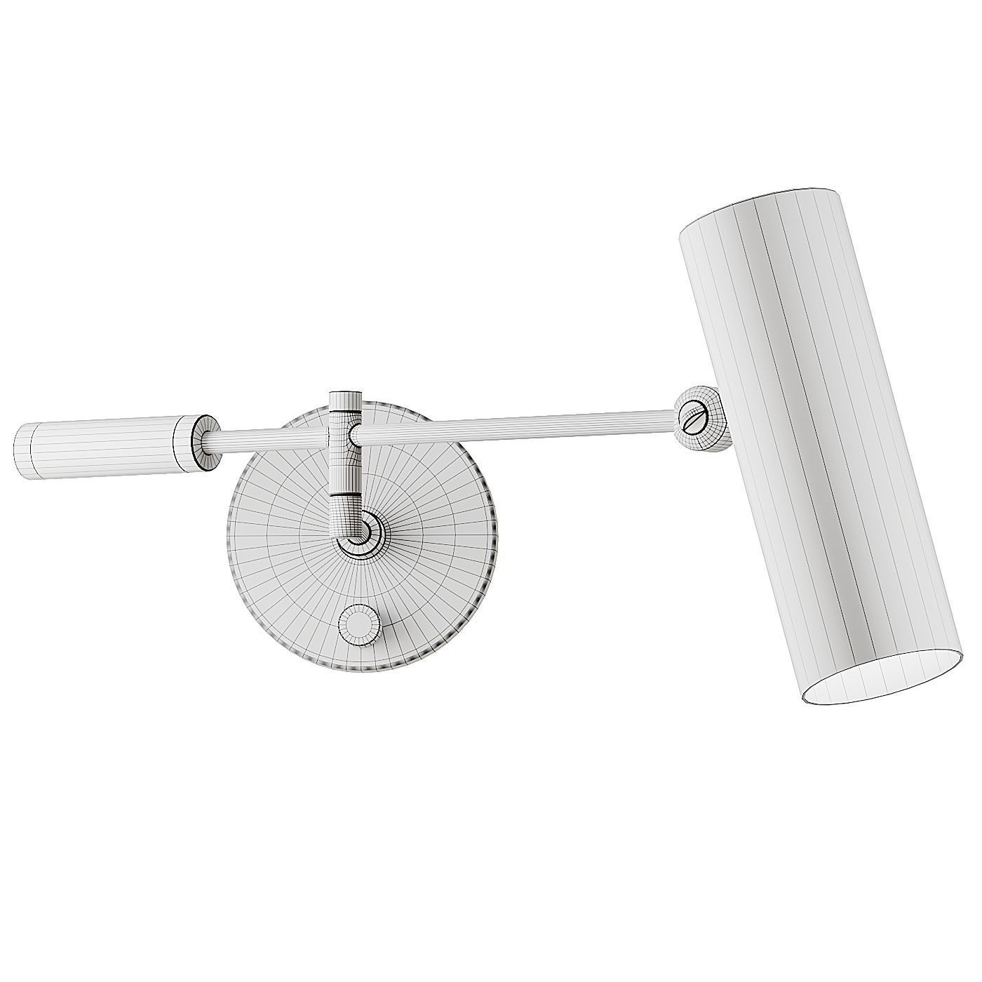 Apparatus Cylinder Reading Sconce Brass and Leather from 3D model_3