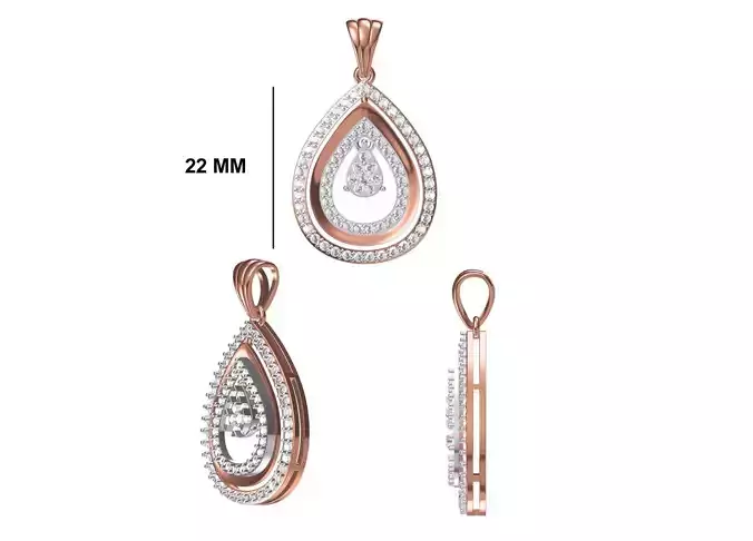 Women Heavy Unique Pendant STL FBX JCD Details