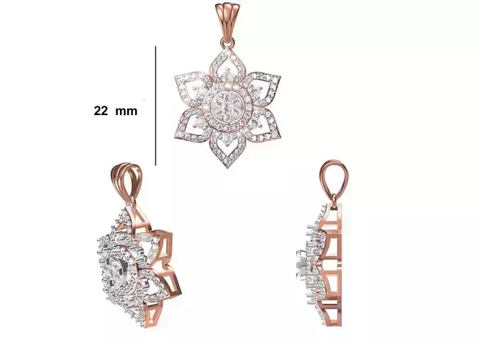 Women Heavy Unique Pendant STL FBX JCD Details