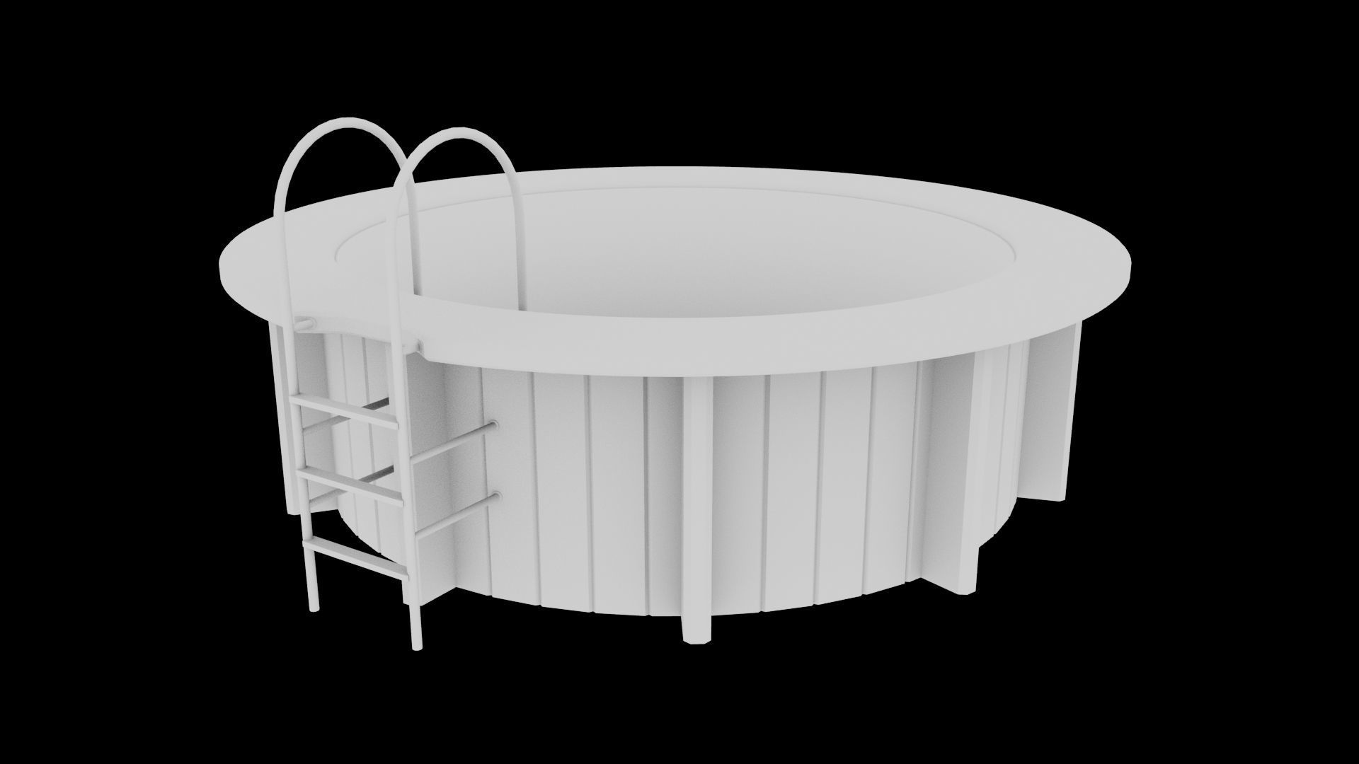 Swimming pool Low-poly 3D model_3