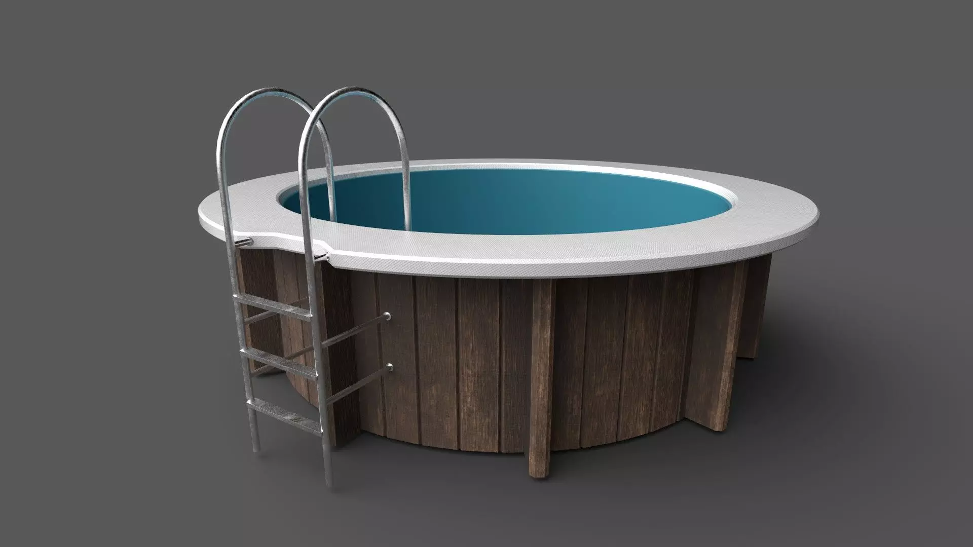 Swimming pool Low-poly 3D model_0