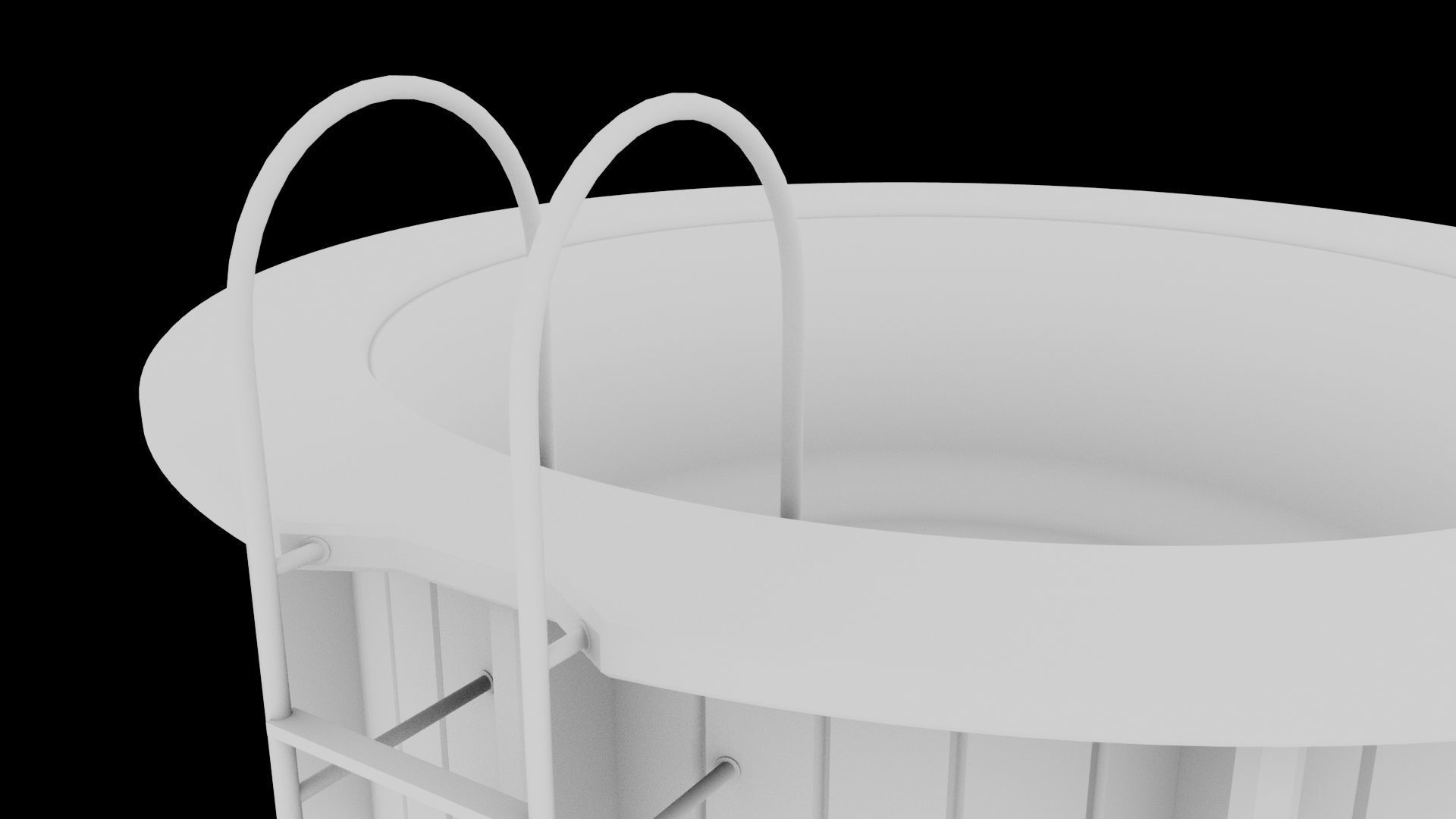 Swimming pool Low-poly 3D model_4