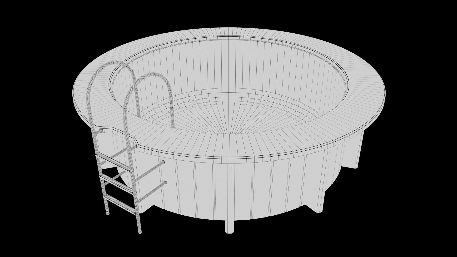Swimming pool Low-poly 3D model_2