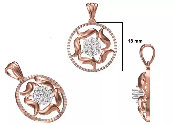 Women Heavy Unique Pendant STL FBX JCD Details