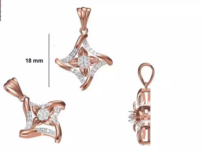 Women Heavy Unique Pendant STL FBX JCD Details