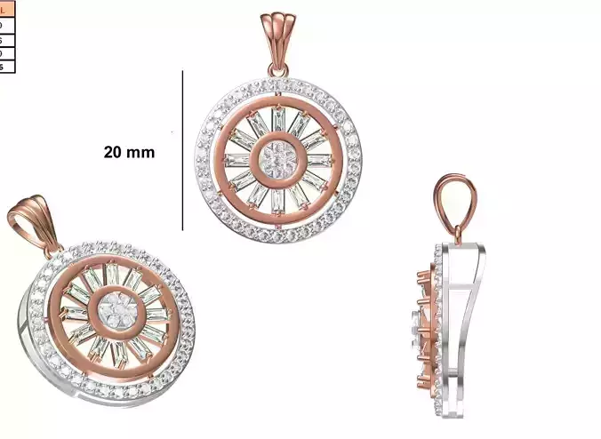 Women Heavy Unique Pendant STL FBX JCD Details 3D print model