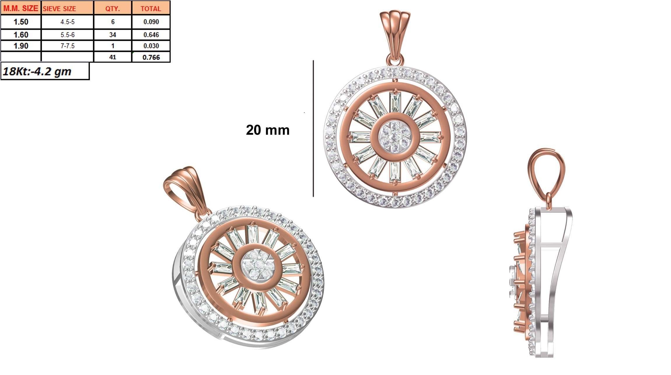 Women Heavy Unique Pendant STL FBX JCD Details 3D print model_1