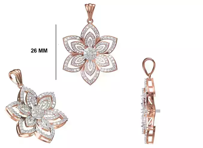 Women Heavy Unique Pendant STL FBX JCD Details