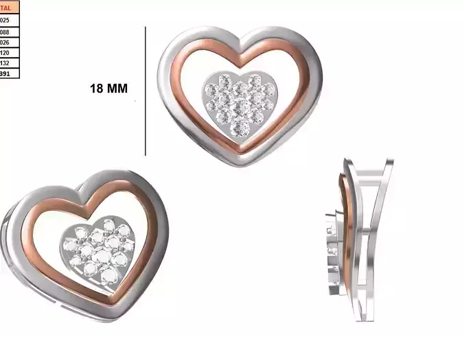 Women Heavy Unique Heart Pendant STL FBX JCD Details 3D print model