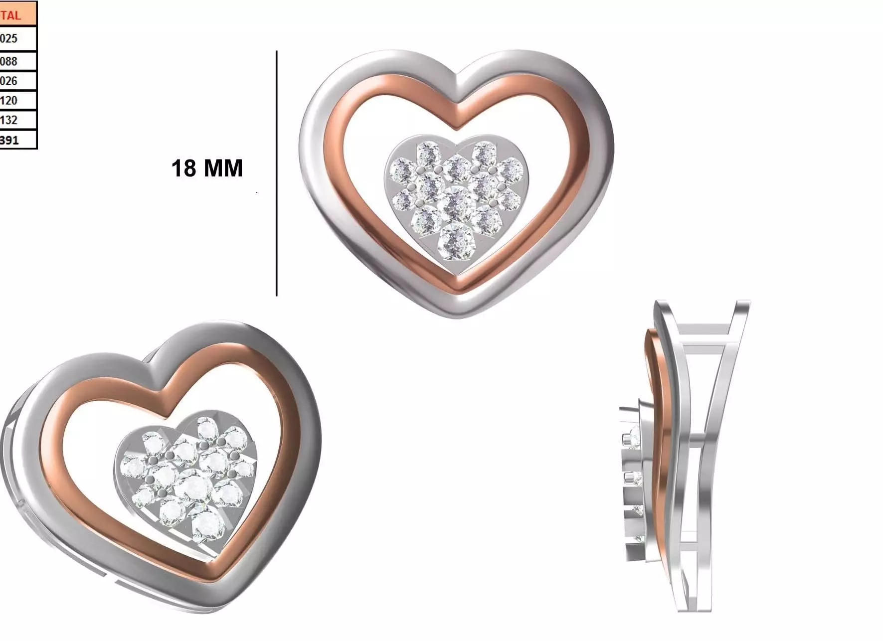 Women Heavy Unique Heart Pendant STL FBX JCD Details 3D print model_0