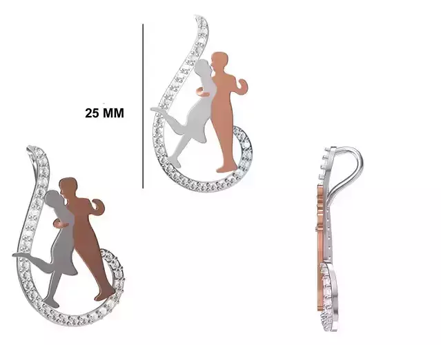 Women Heavy Unique Pendant STL FBX JCD Details