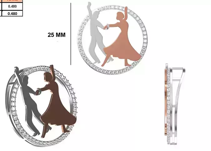 Women Heavy Unique Pendant STL FBX JCD Details