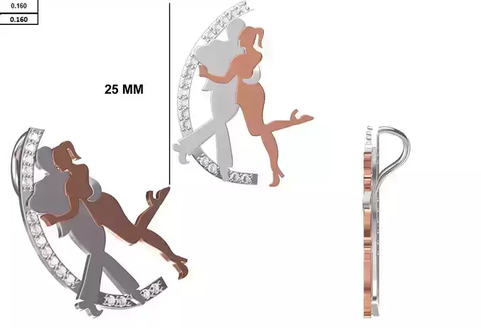 Women Heavy Unique Pendant STL FBX JCD Details