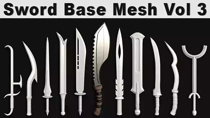 Sword Base Mesh Vol 3 Low-poly 3D model