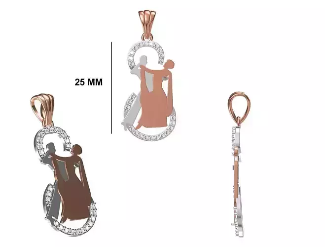Women Heavy Unique Pendant STL FBX JCD Details