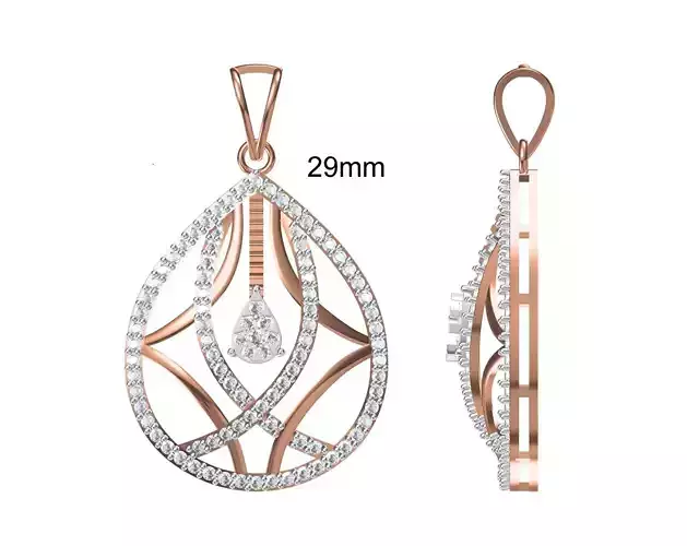 Women Heavy Unique Pendant STL FBX JCD Details