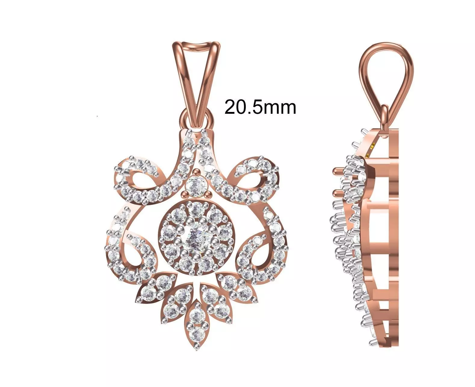 Women Heavy Unique Pendant STL FBX JCD Details 3D print model_0